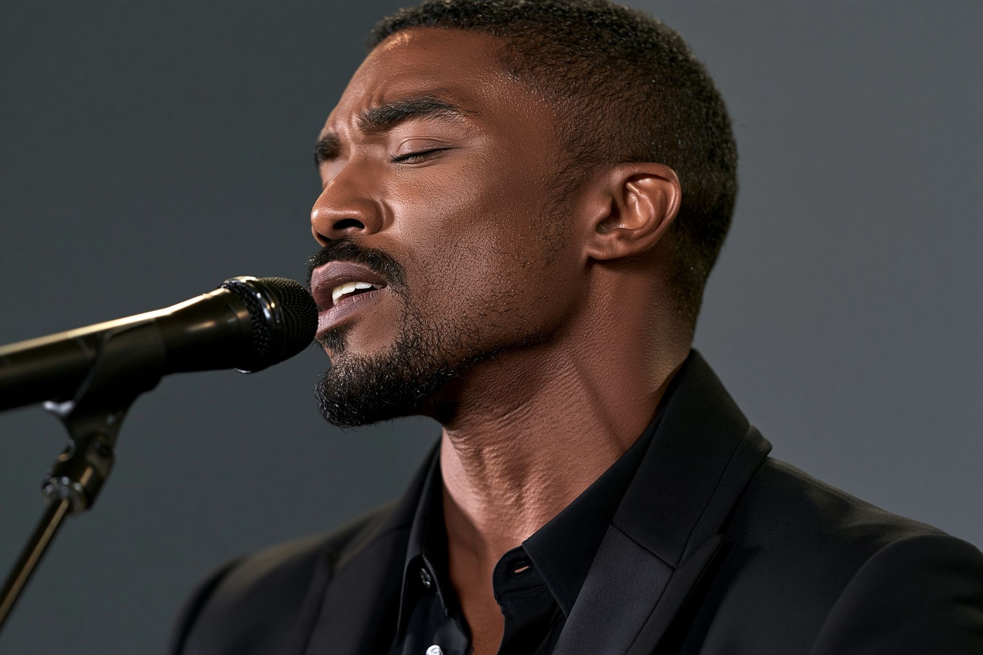 Soulful Singer Portrait Photography Poster. poster detail