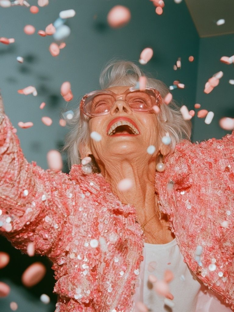 Joyful Confetti Portrait Poster. poster — photography art