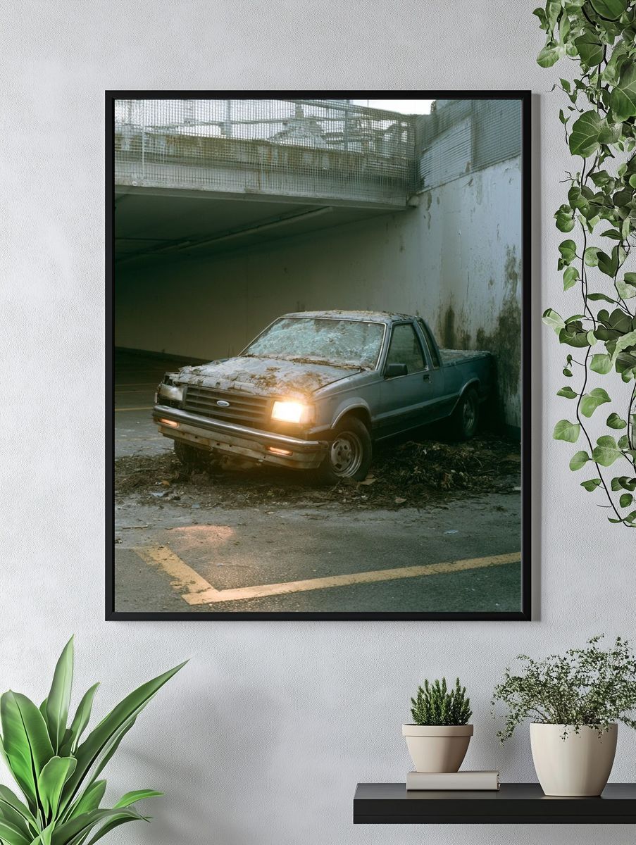 Abandoned Pickup Truck Photography Poster. — room view 4