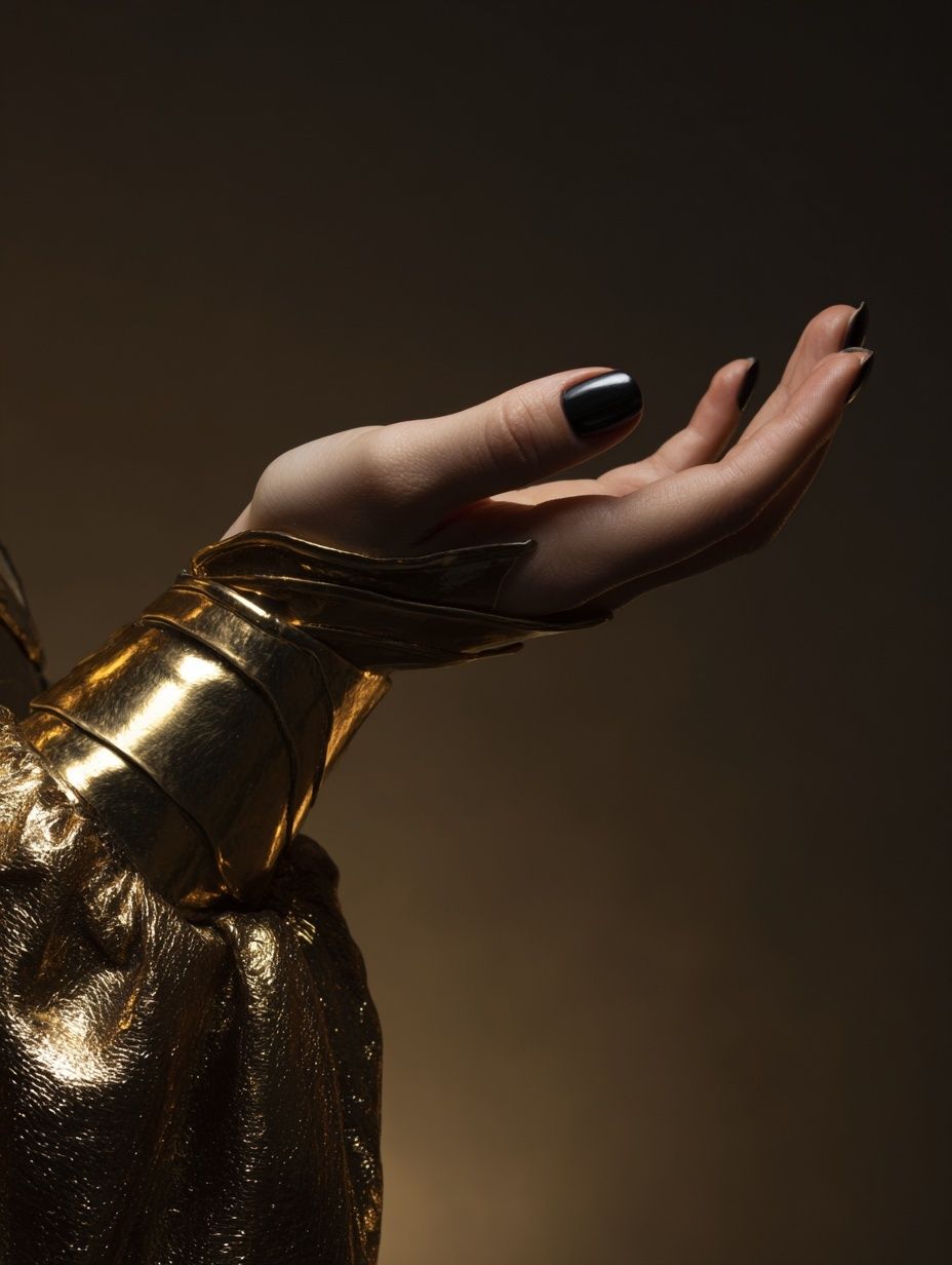 Golden Hand Gesture Photography Poster. poster detail