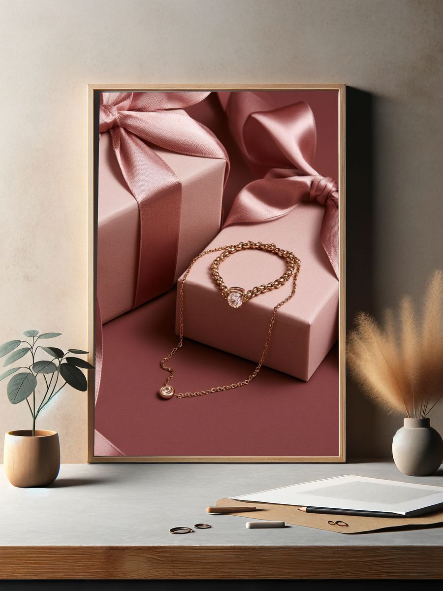 Luxury Gift Boxes Photography Poster. — room view 2