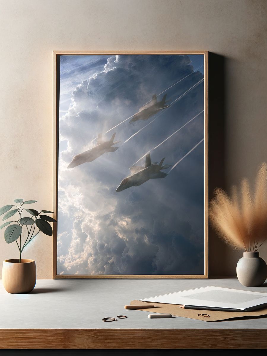 Stealth Jets in Storm Clouds Poster. — room view 2