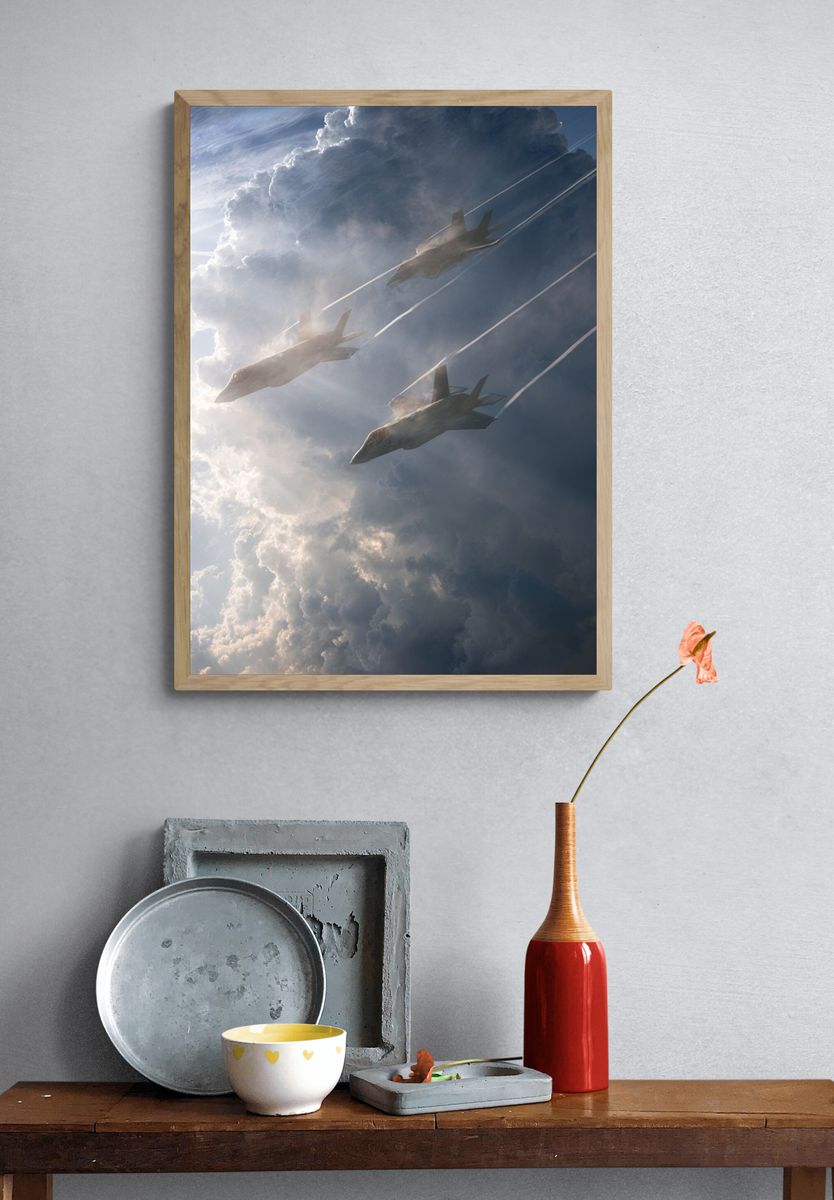 Stealth Jets in Storm Clouds Poster. — room view 3