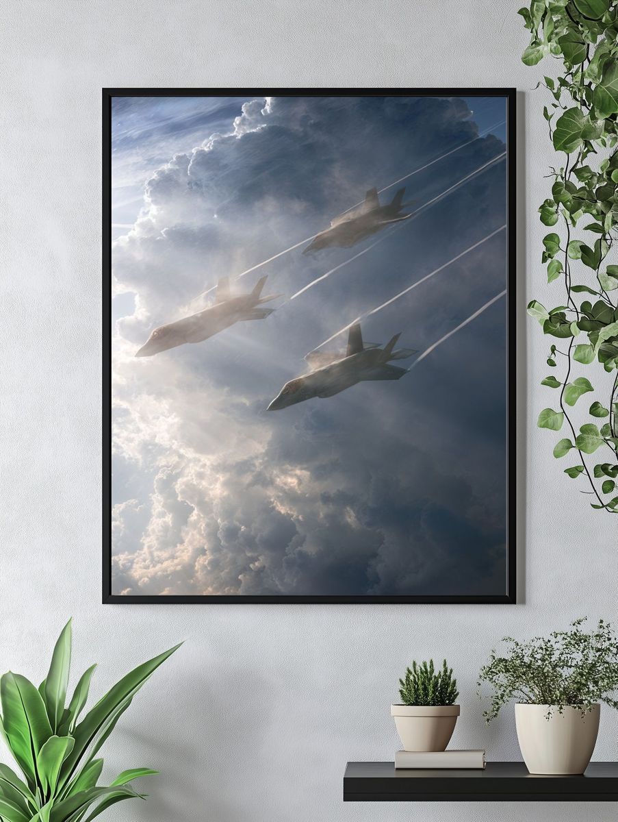 Stealth Jets in Storm Clouds Poster. — room view 4