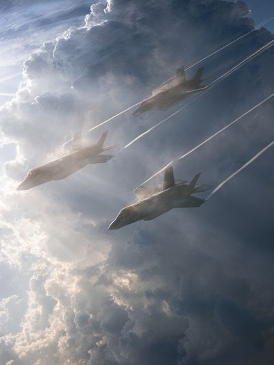 Stealth Jets in Storm Clouds Poster.
