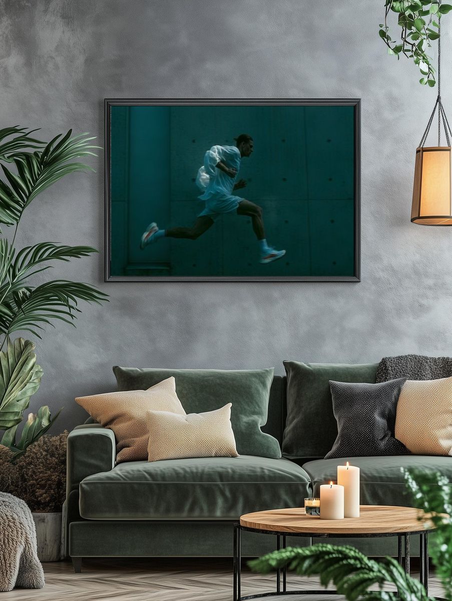 Runner in Motion Photography Poster. — room view 4