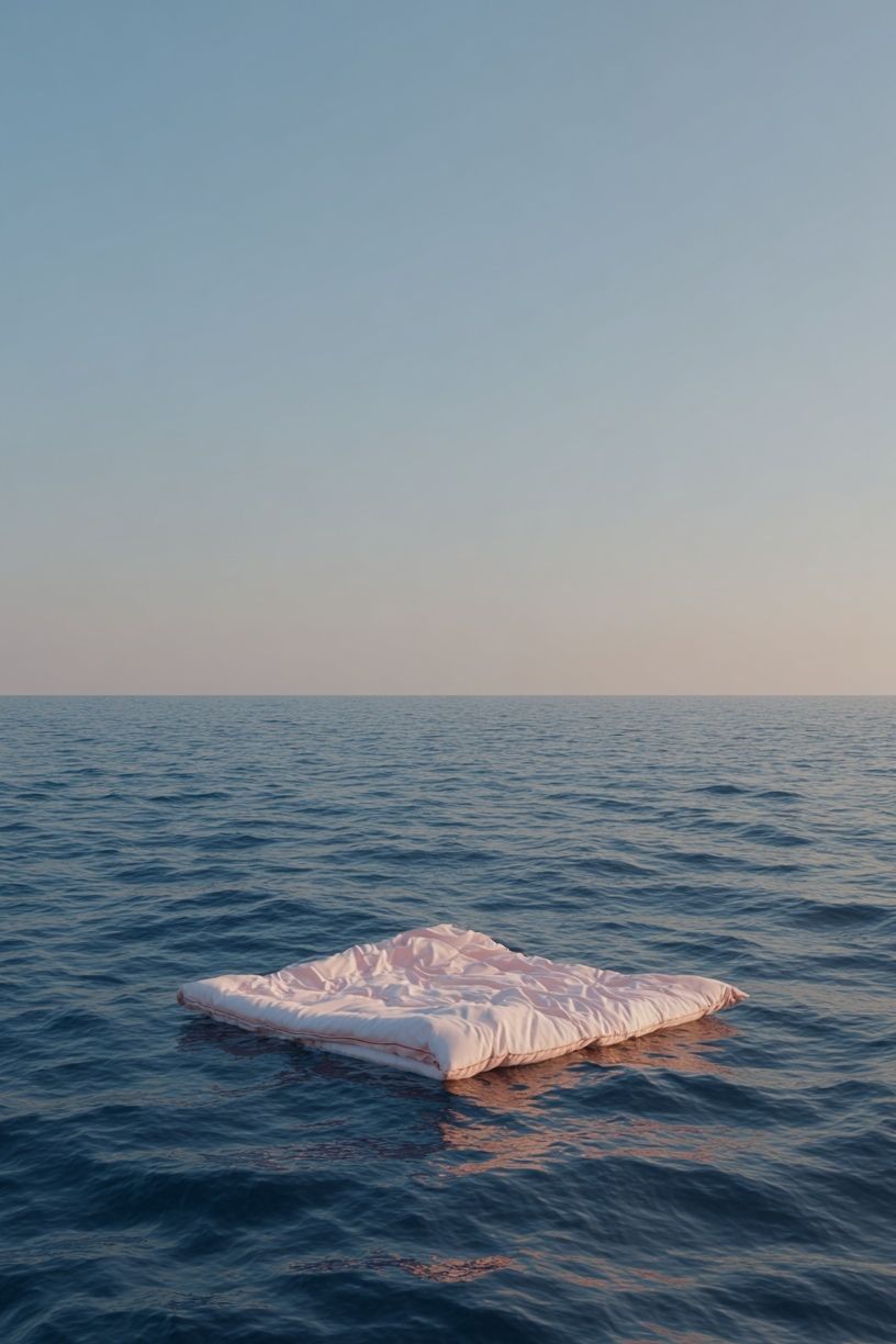 Floating Mattress Sea Print. poster detail