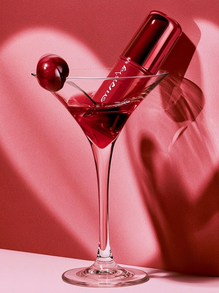 Red Cocktail Lipstick Poster. poster detail