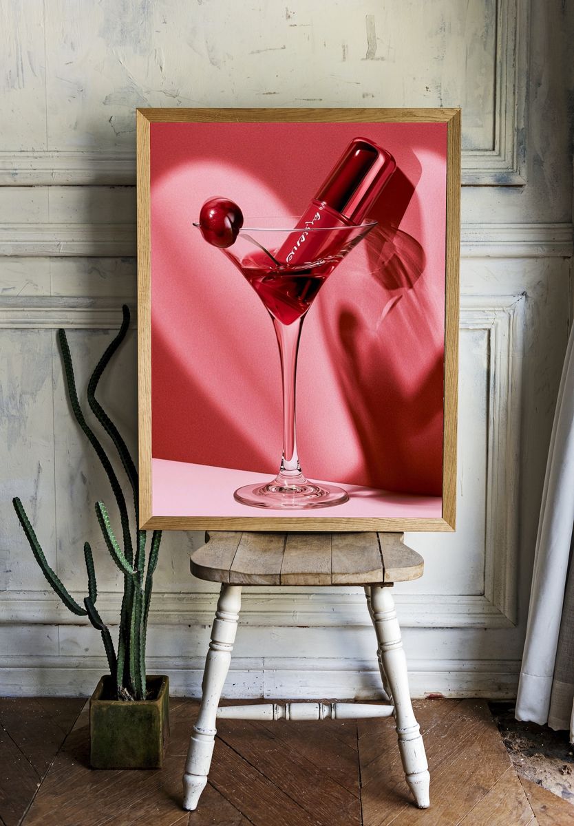 Red Cocktail Lipstick Poster. room preview