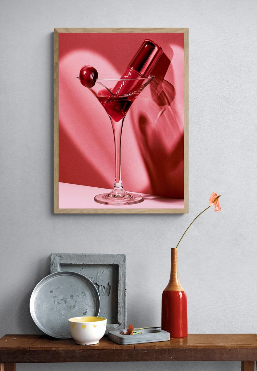 Red Cocktail Lipstick Poster. — room view 3