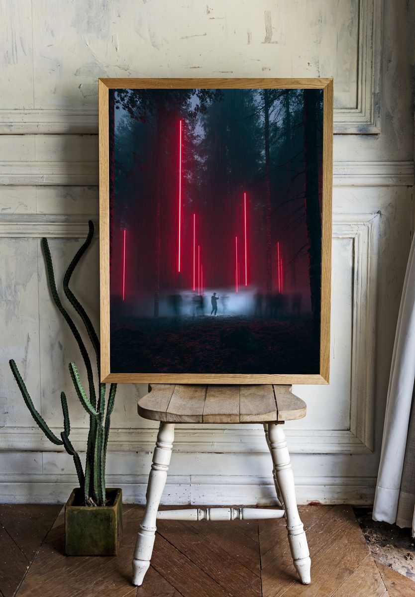 Neon Forest Light Installation Poster. — room view 1