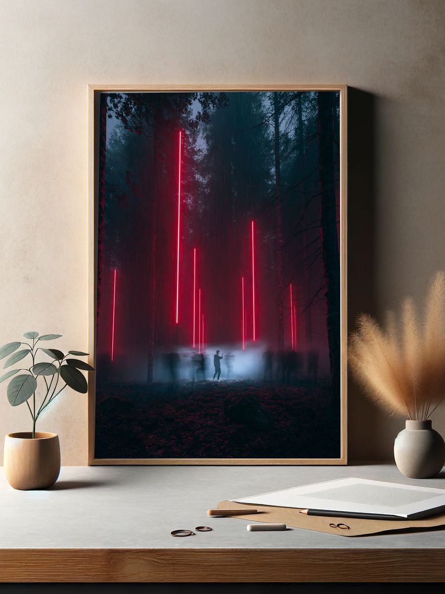 Neon Forest Light Installation Poster. — room view 2