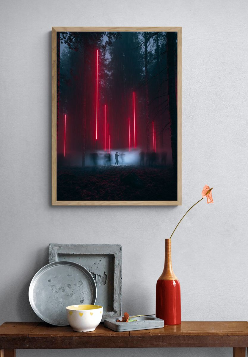 Neon Forest Light Installation Poster. — room view 3