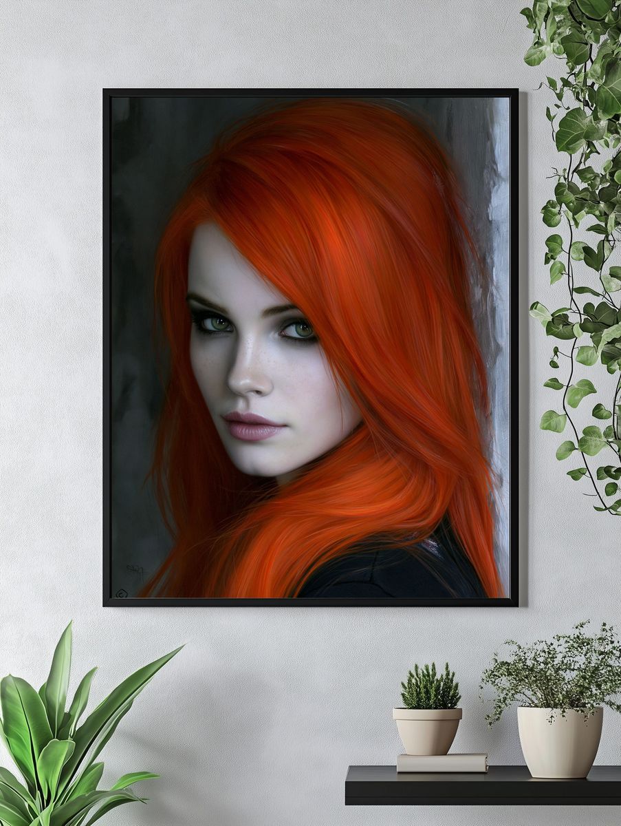 Red-Haired Portrait Photography Poster. — room view 4