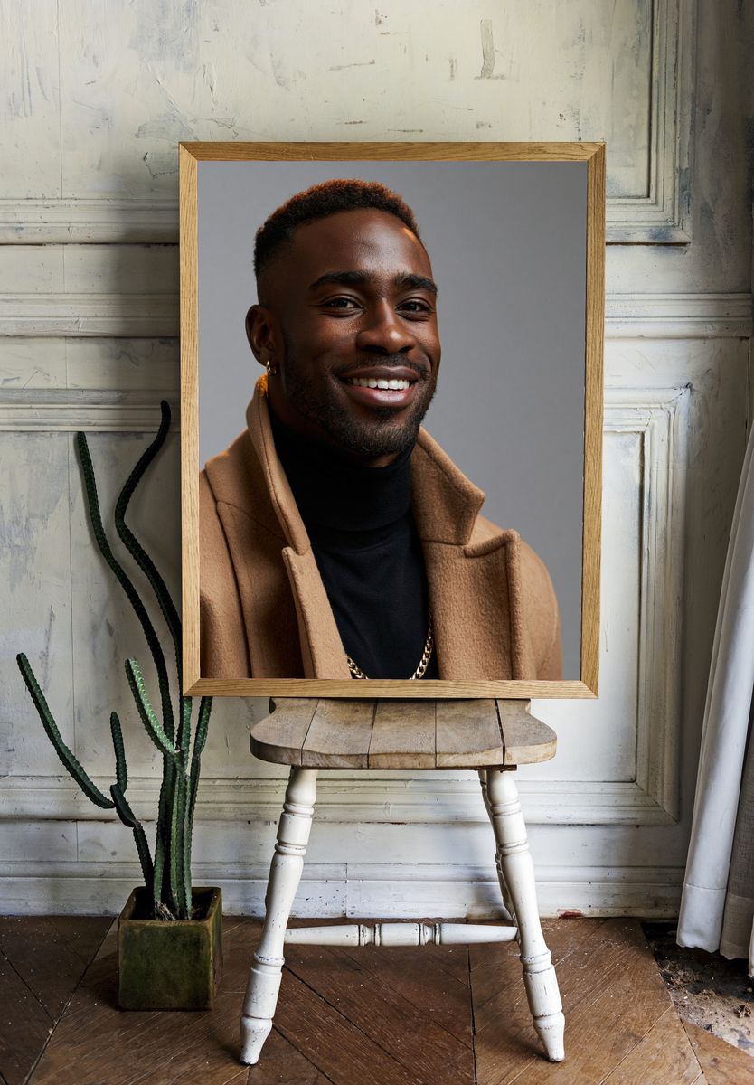 Smiling Portrait Photography Poster. — room view 1