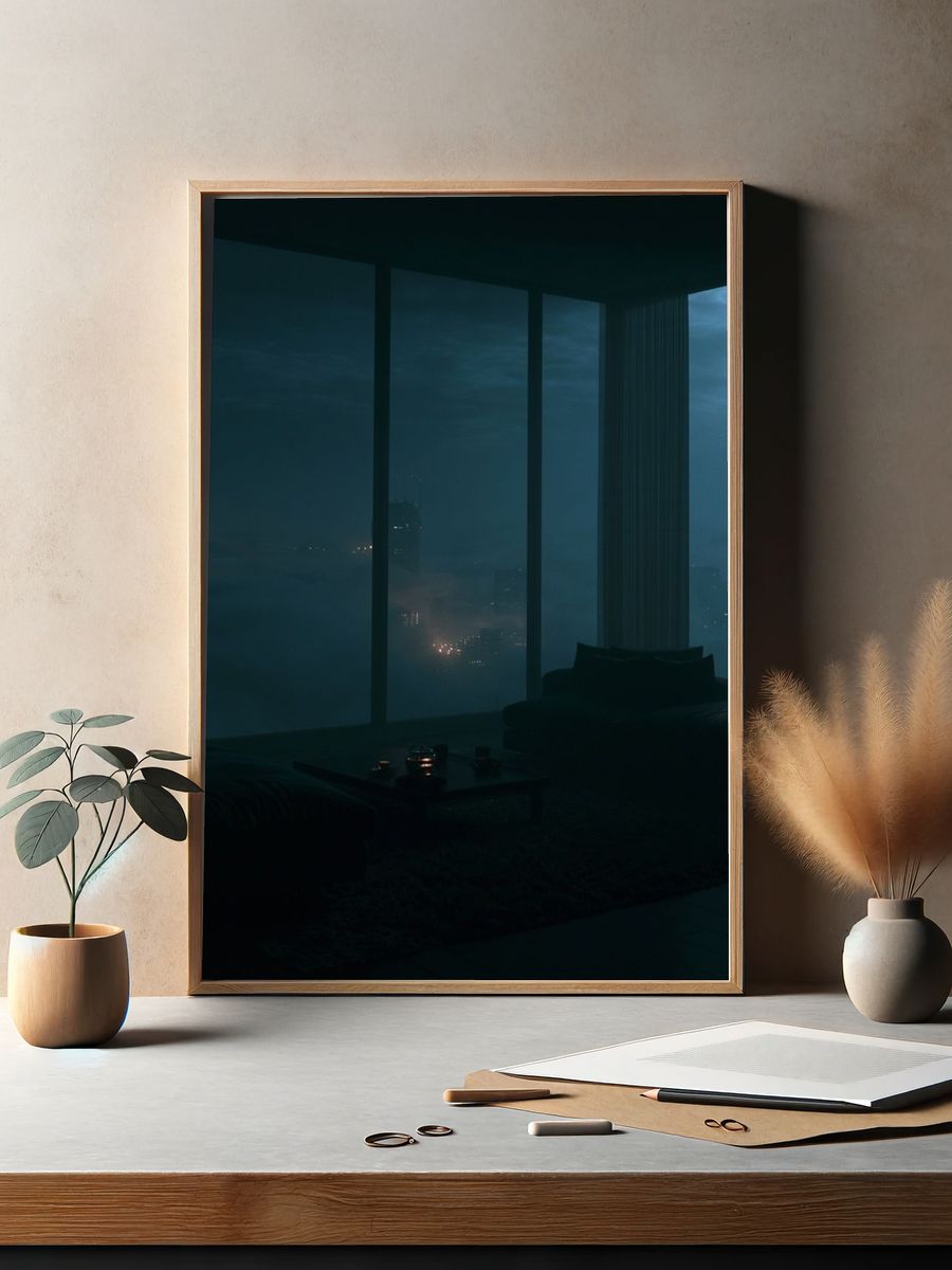 Moody City View Photography Poster. — room view 2
