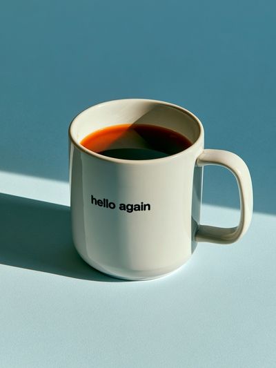 Hello Again Coffee Mug Photography Poster. poster