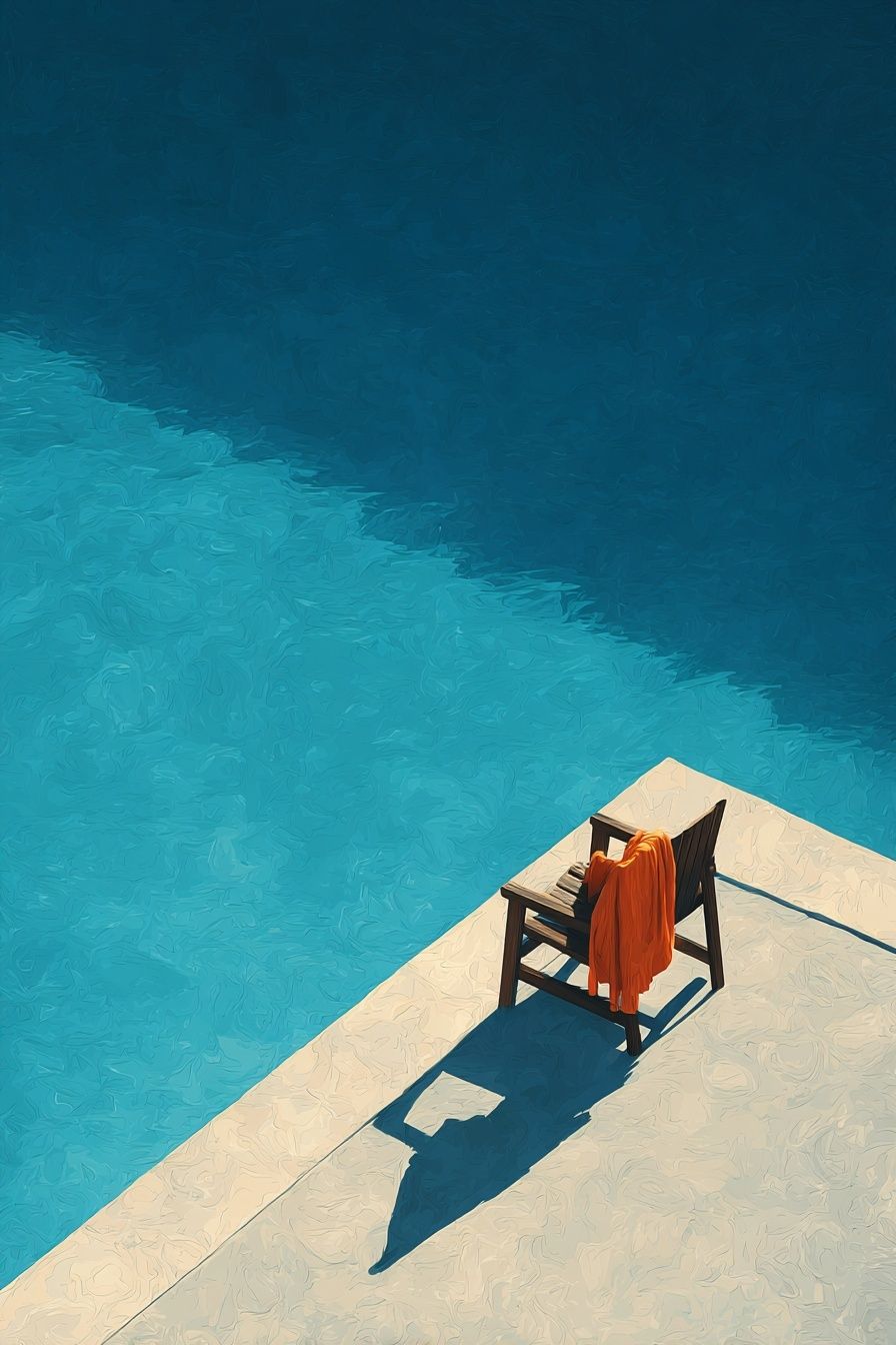 Poolside Chair Photography Poster. poster — photography art