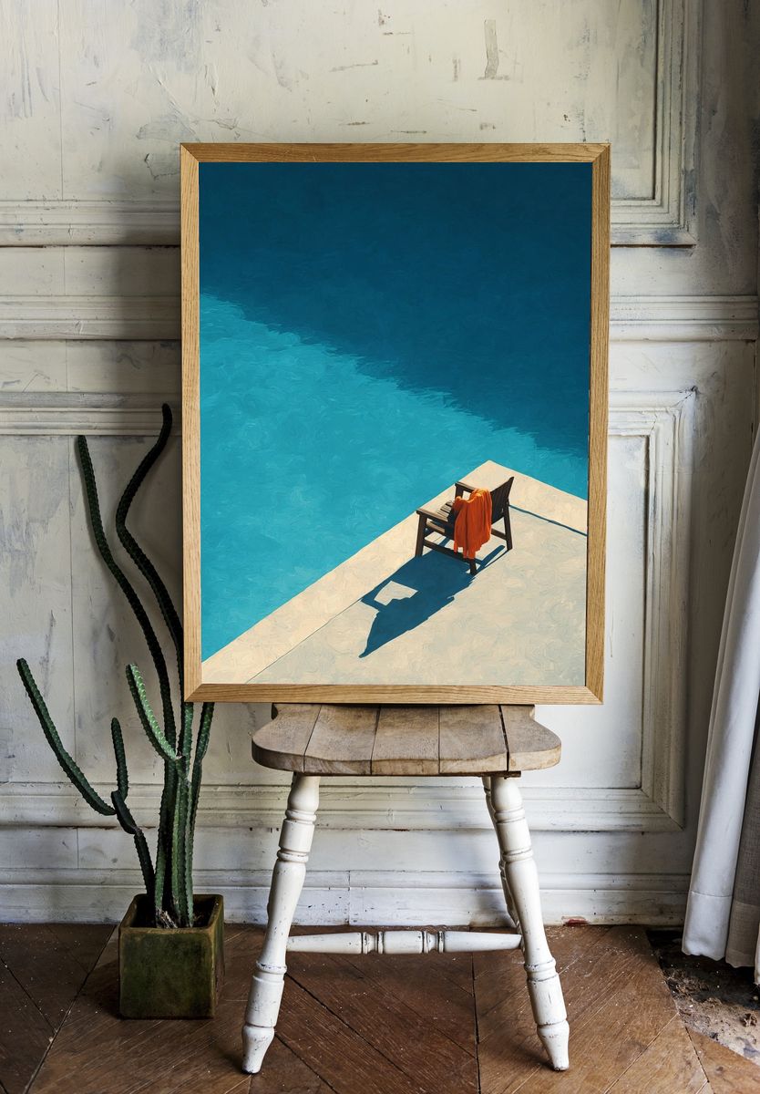 Poolside Chair Photography Poster. — room view 1