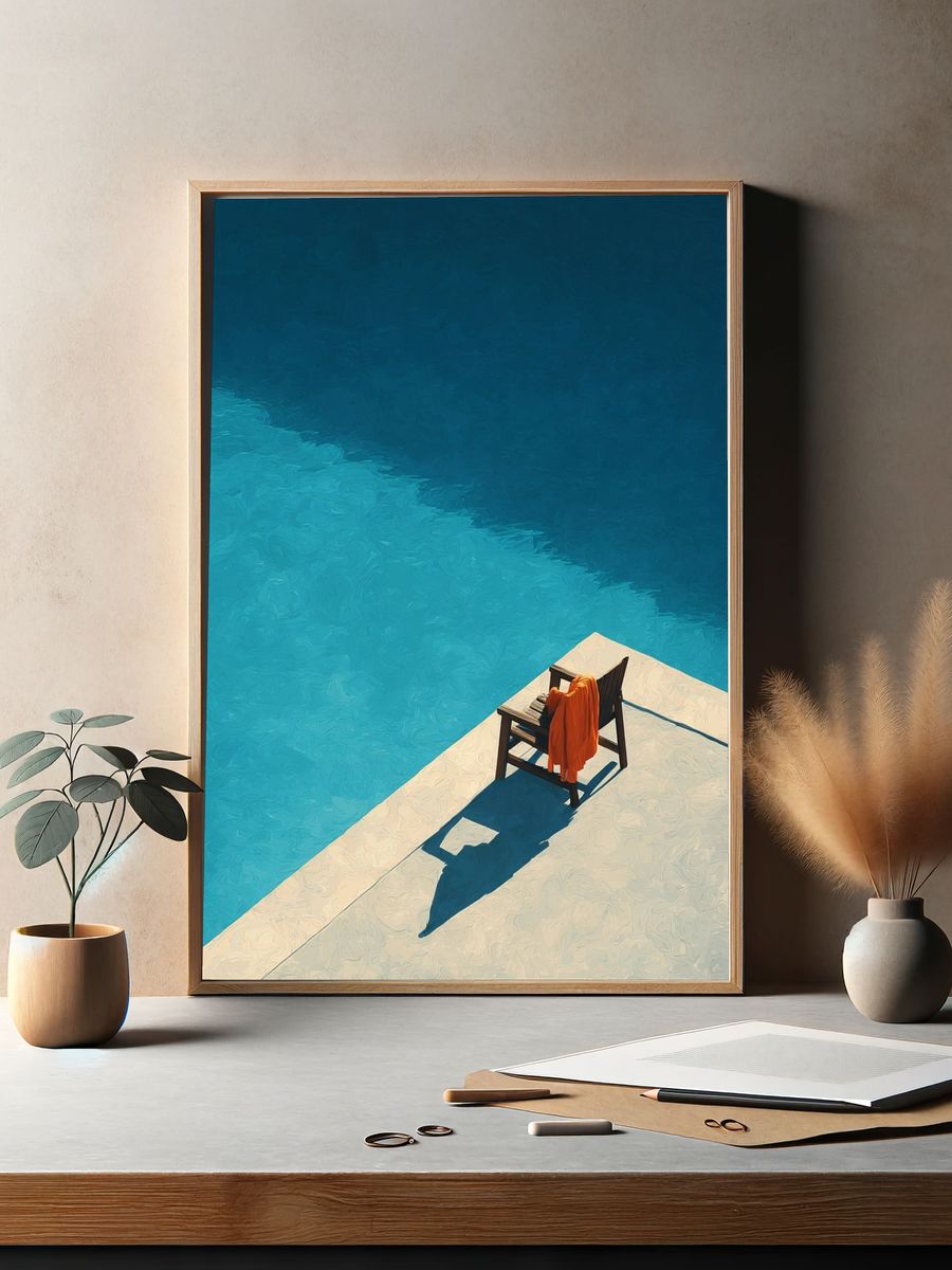 Poolside Chair Photography Poster. — room view 2