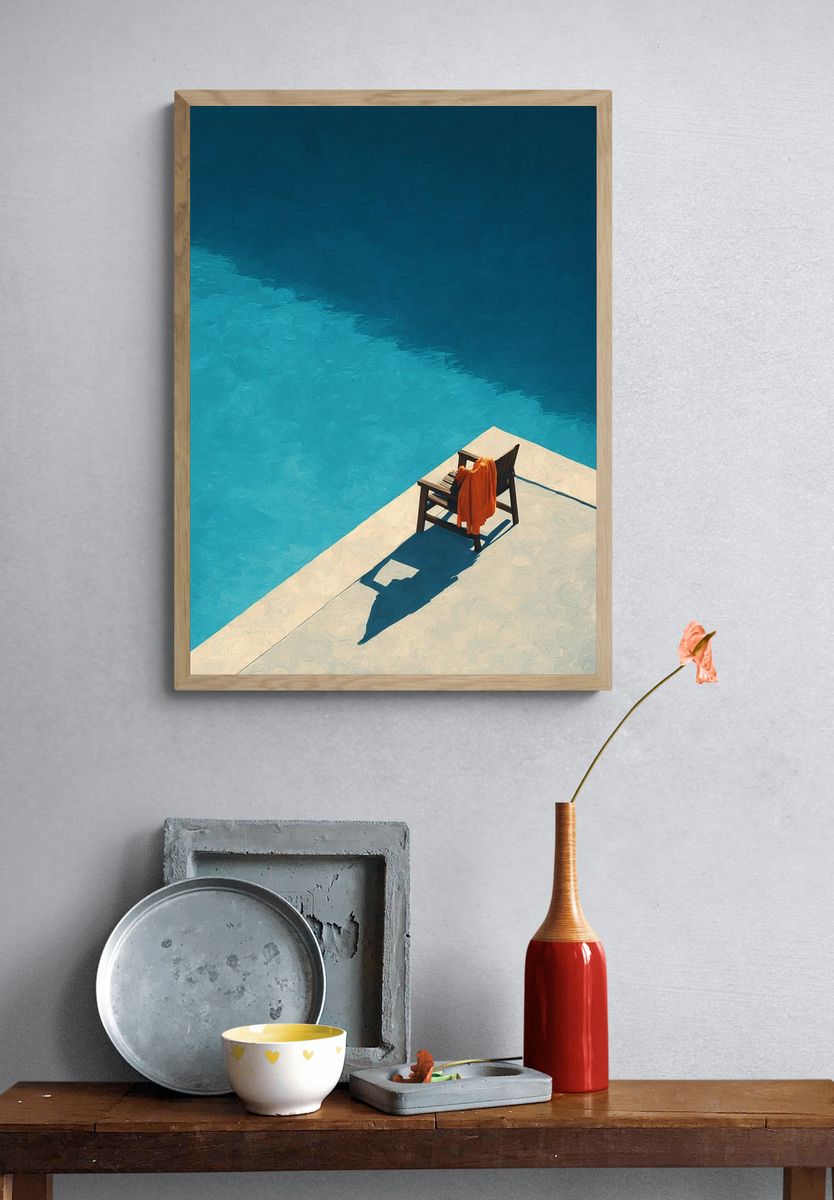 Poolside Chair Photography Poster. — room view 3