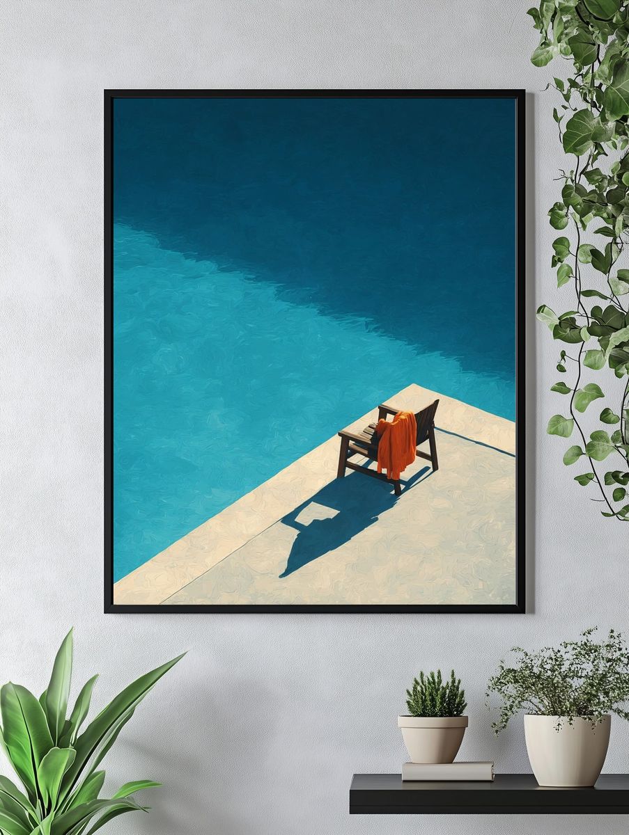 Poolside Chair Photography Poster. — room view 4