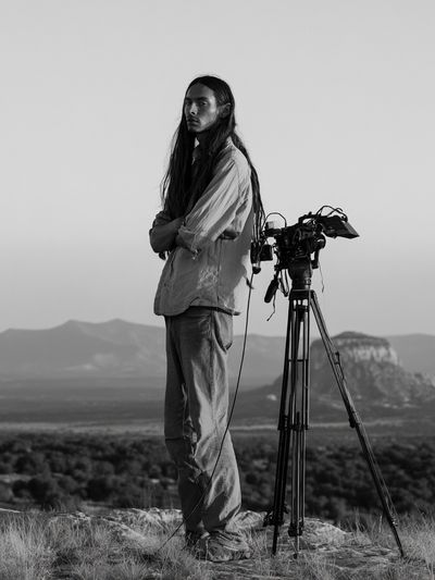 Desert Filmmaker Portrait Print. poster