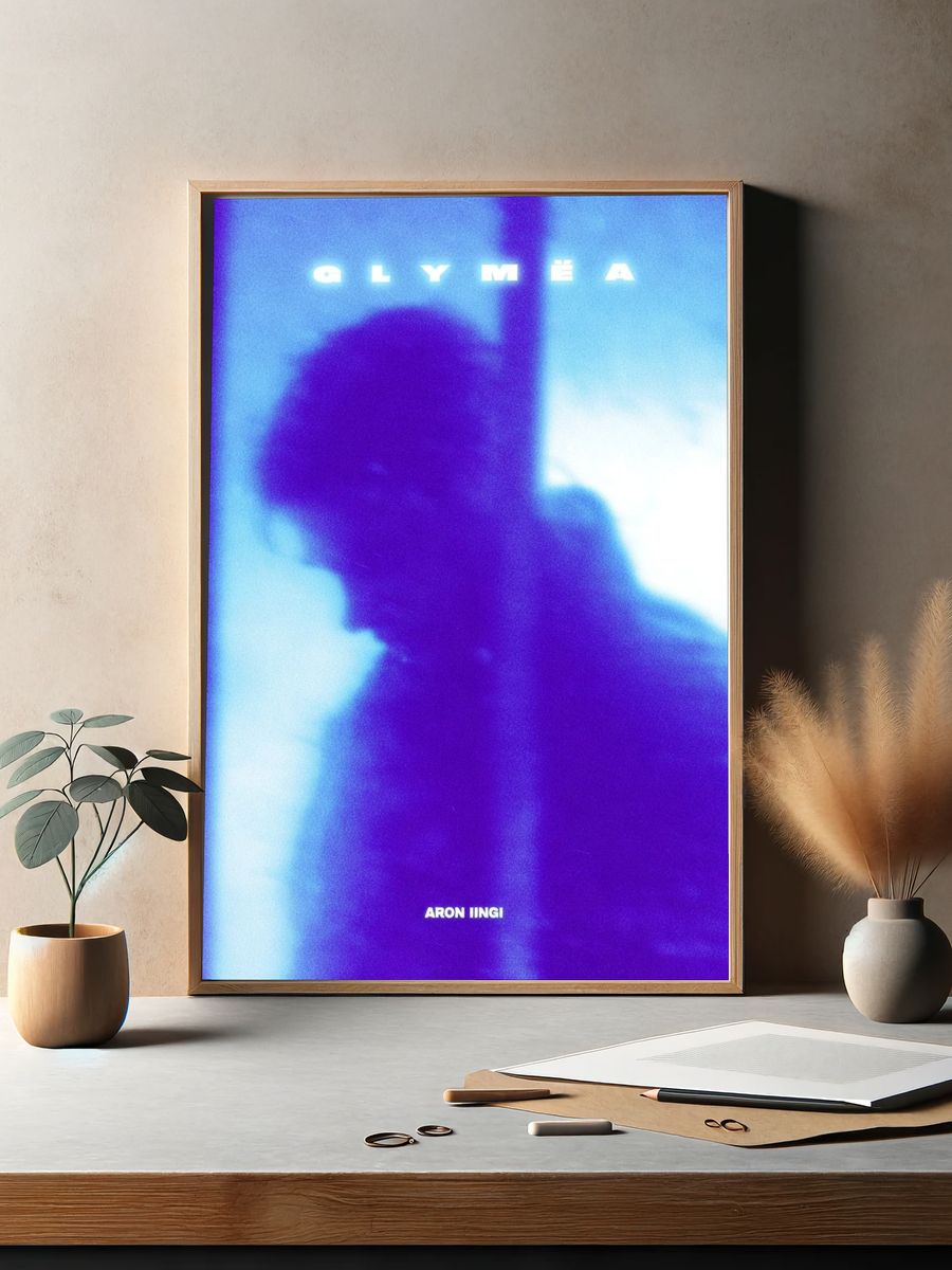 Glyméa Blue Portrait Poster. — room view 2