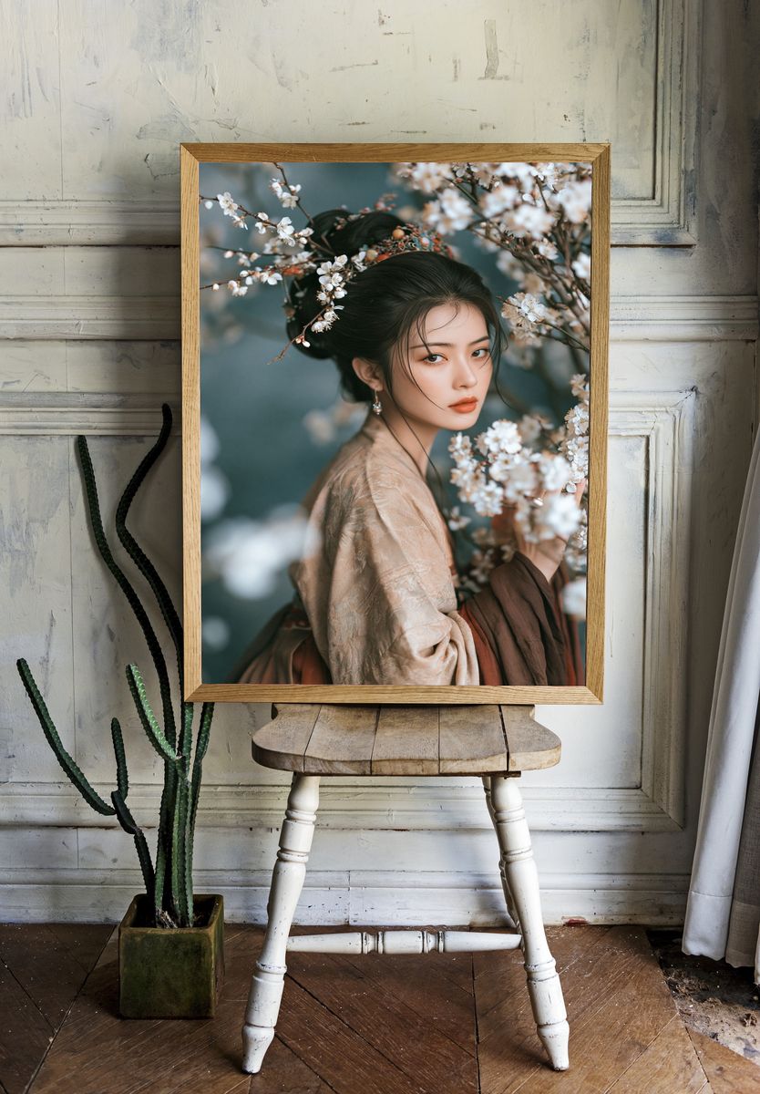 Cherry Blossom Portrait Photography Poster. room preview