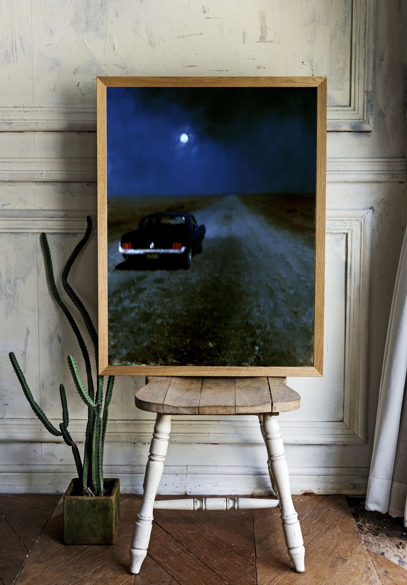 Moonlit Road Trip Photography Poster. — room view 1