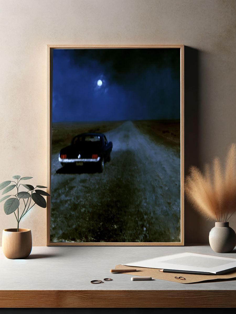 Moonlit Road Trip Photography Poster. — room view 2