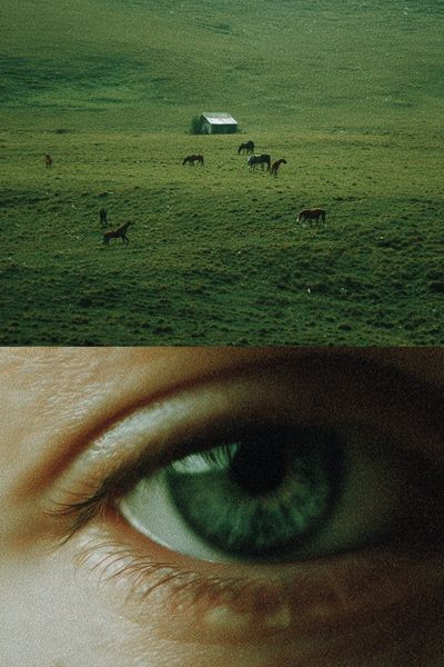 Green Pasture Eye Collage Print.