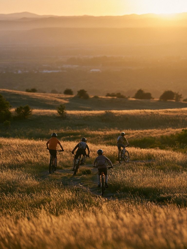 Golden Hour Mountain Biking Poster. poster detail