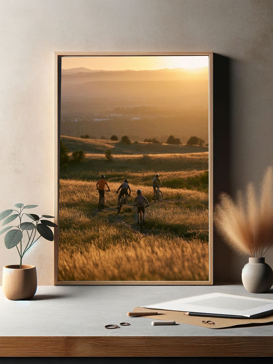Golden Hour Mountain Biking Poster. — room view 2