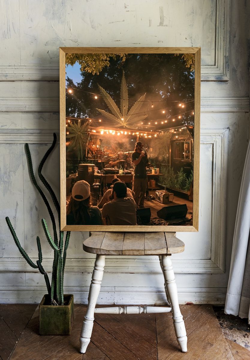 Outdoor Cannabis Concert Photography Poster. room preview
