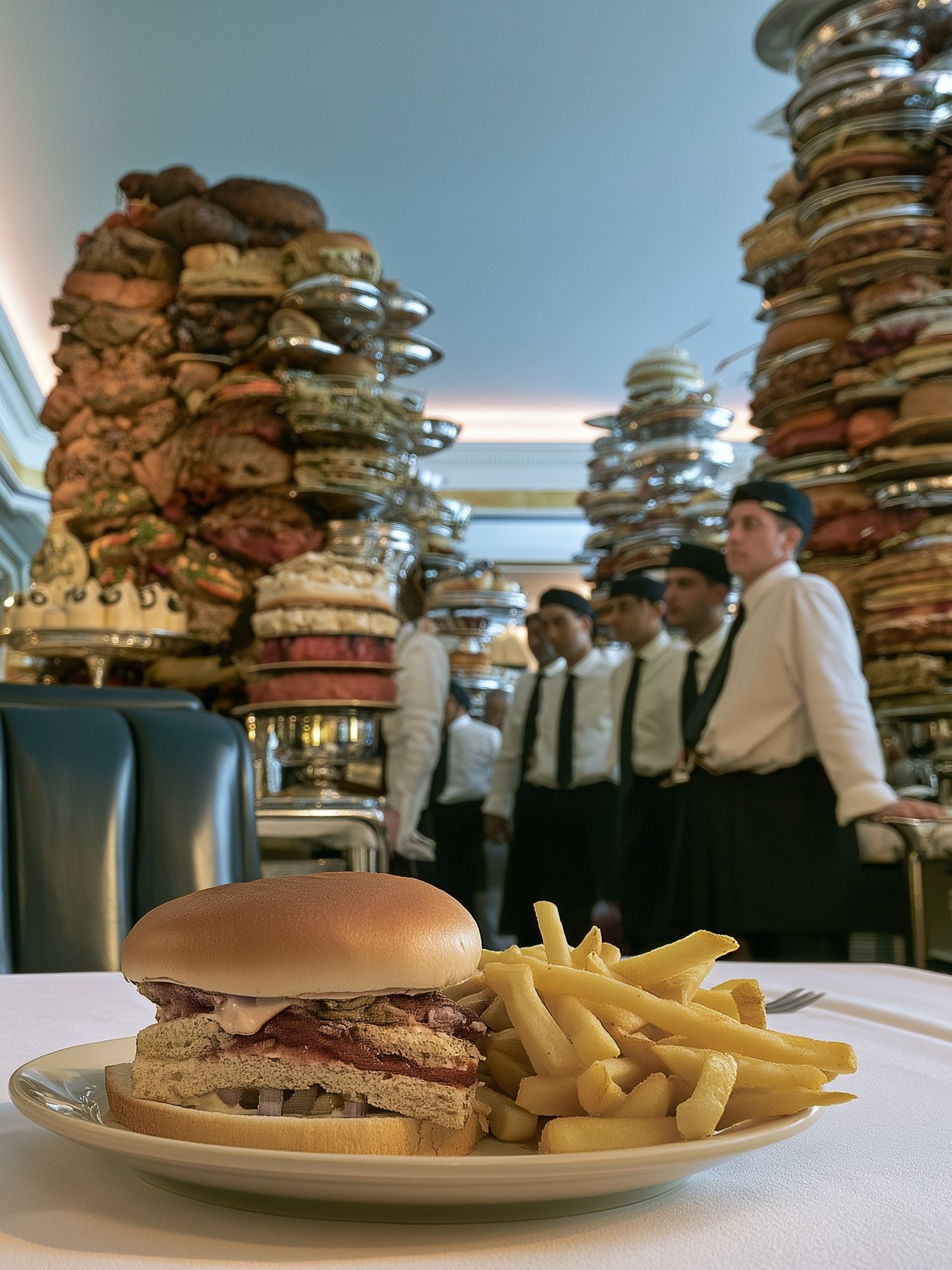 Gourmet Burger Table Scene Poster. poster detail