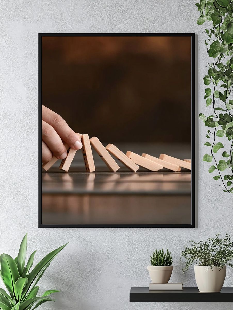 Domino Chain Reaction Photography Poster. — room view 4