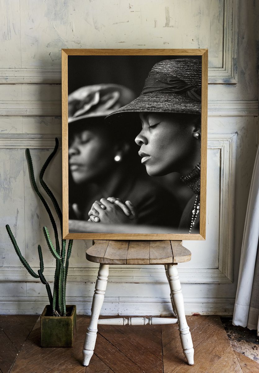 Contemplative Women Portrait Photography Poster. — room view 1