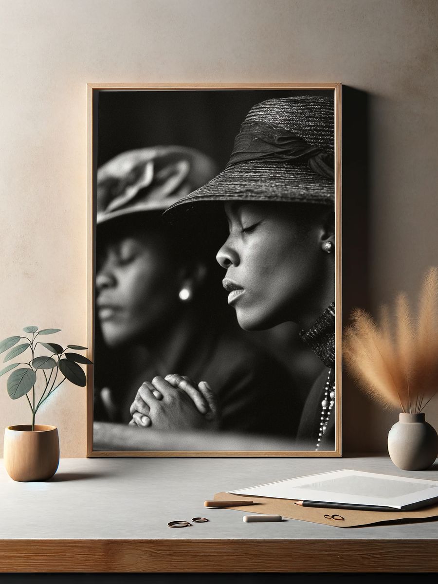Contemplative Women Portrait Photography Poster. — room view 2