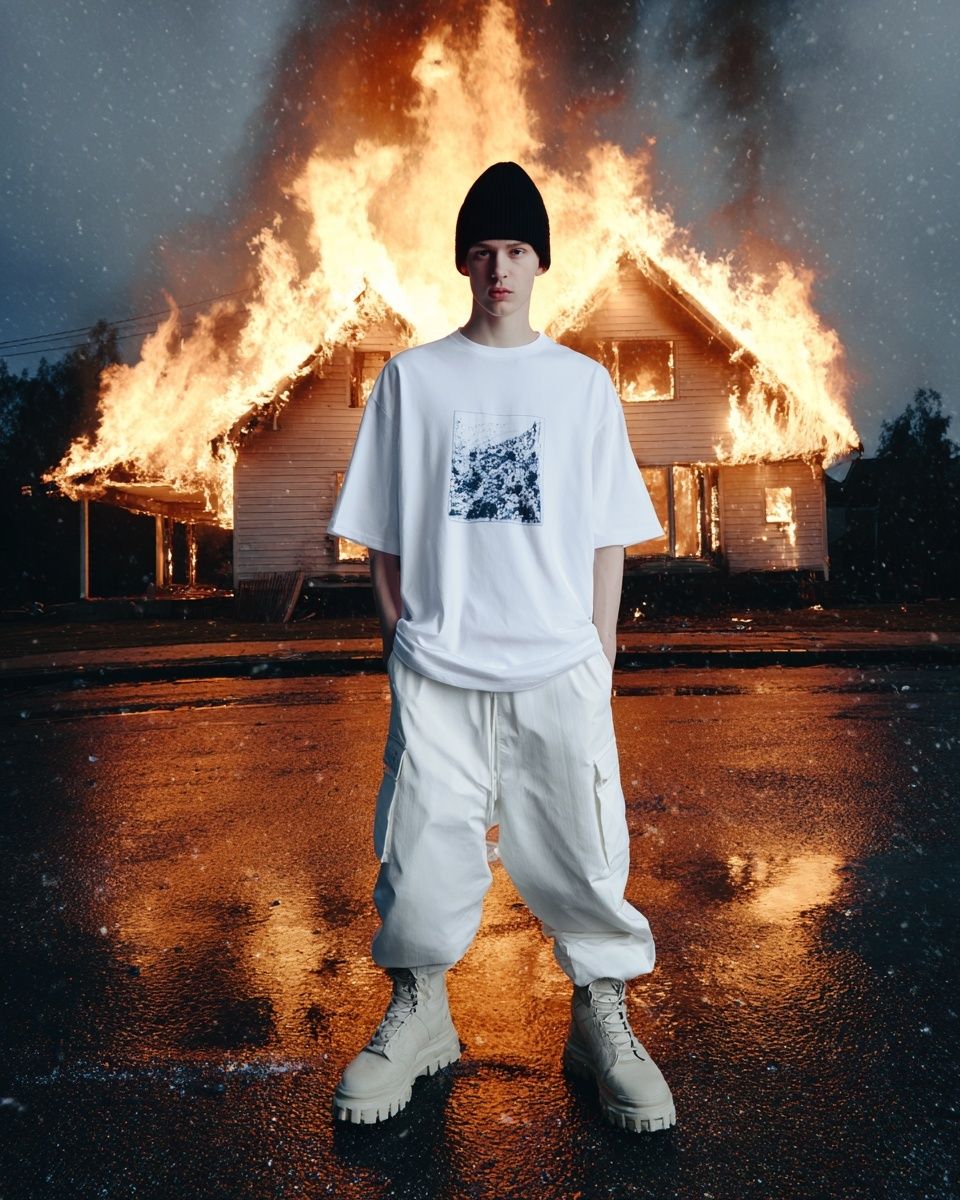 Burning House Fashion Portrait Poster. poster — photography art