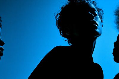 Blue Silhouette Portrait Poster.