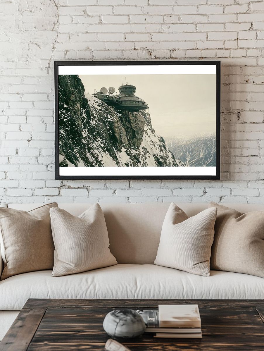 Snowy Cliff Observatory Photography Poster. room preview