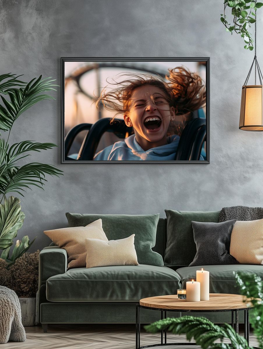 Joyful Roller Coaster Ride Photography Poster. — room view 4