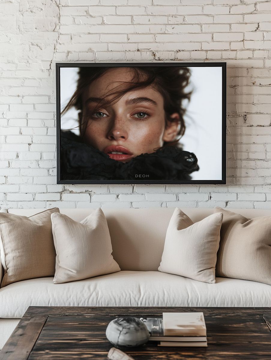 Freckled Portrait Photography Poster. — room view 1
