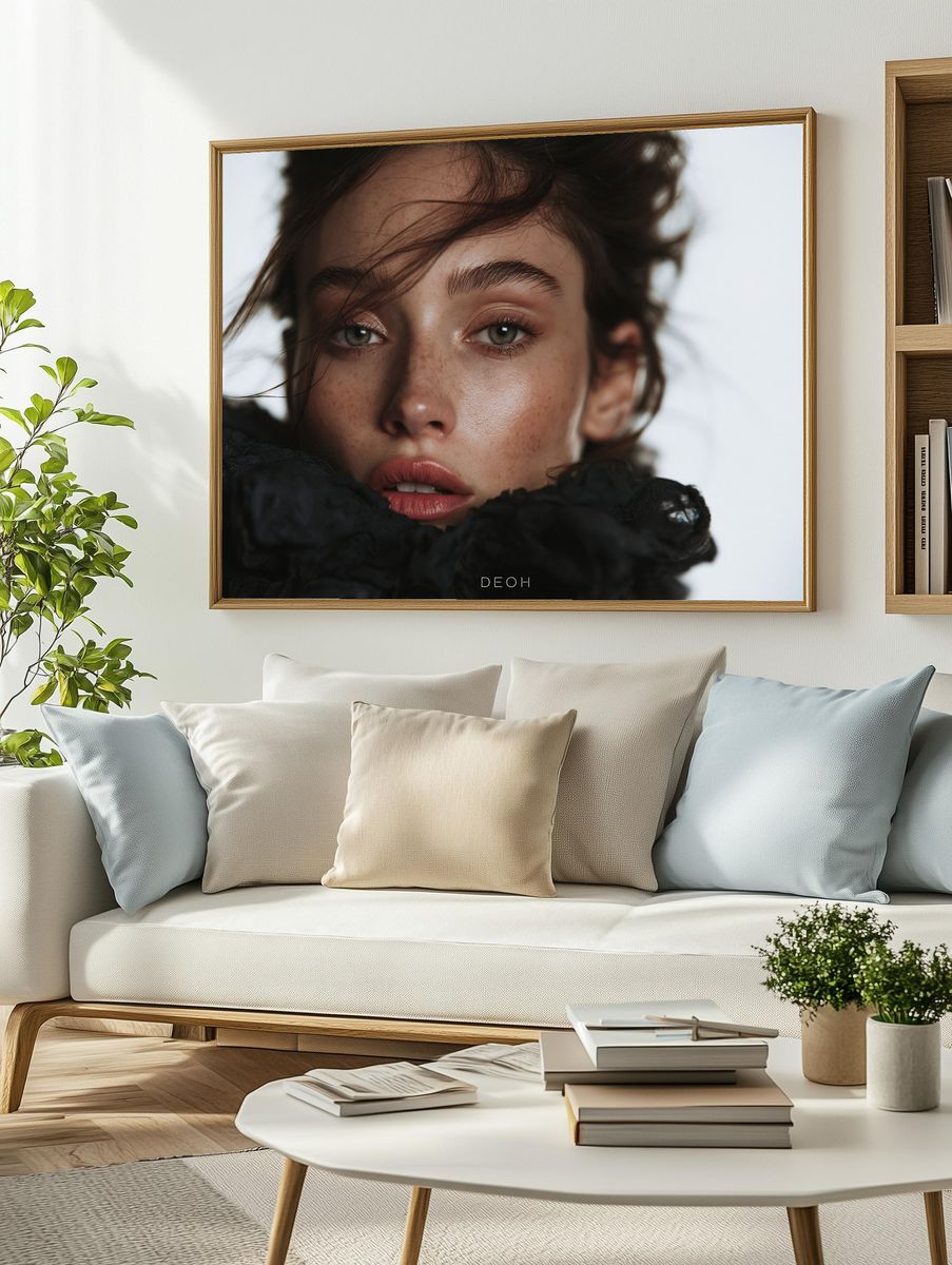 Freckled Portrait Photography Poster. — room view 2