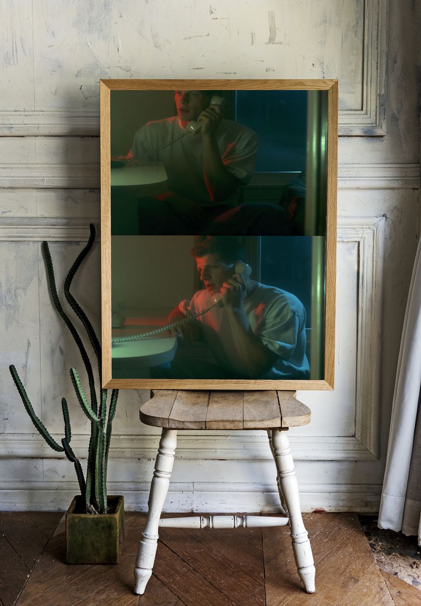 Neon Phone Call Photography Poster. — room view 1