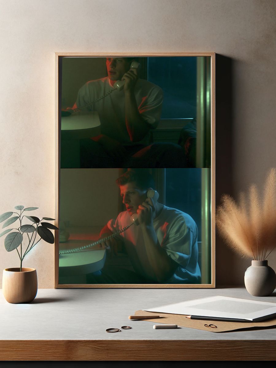 Neon Phone Call Photography Poster. — room view 2