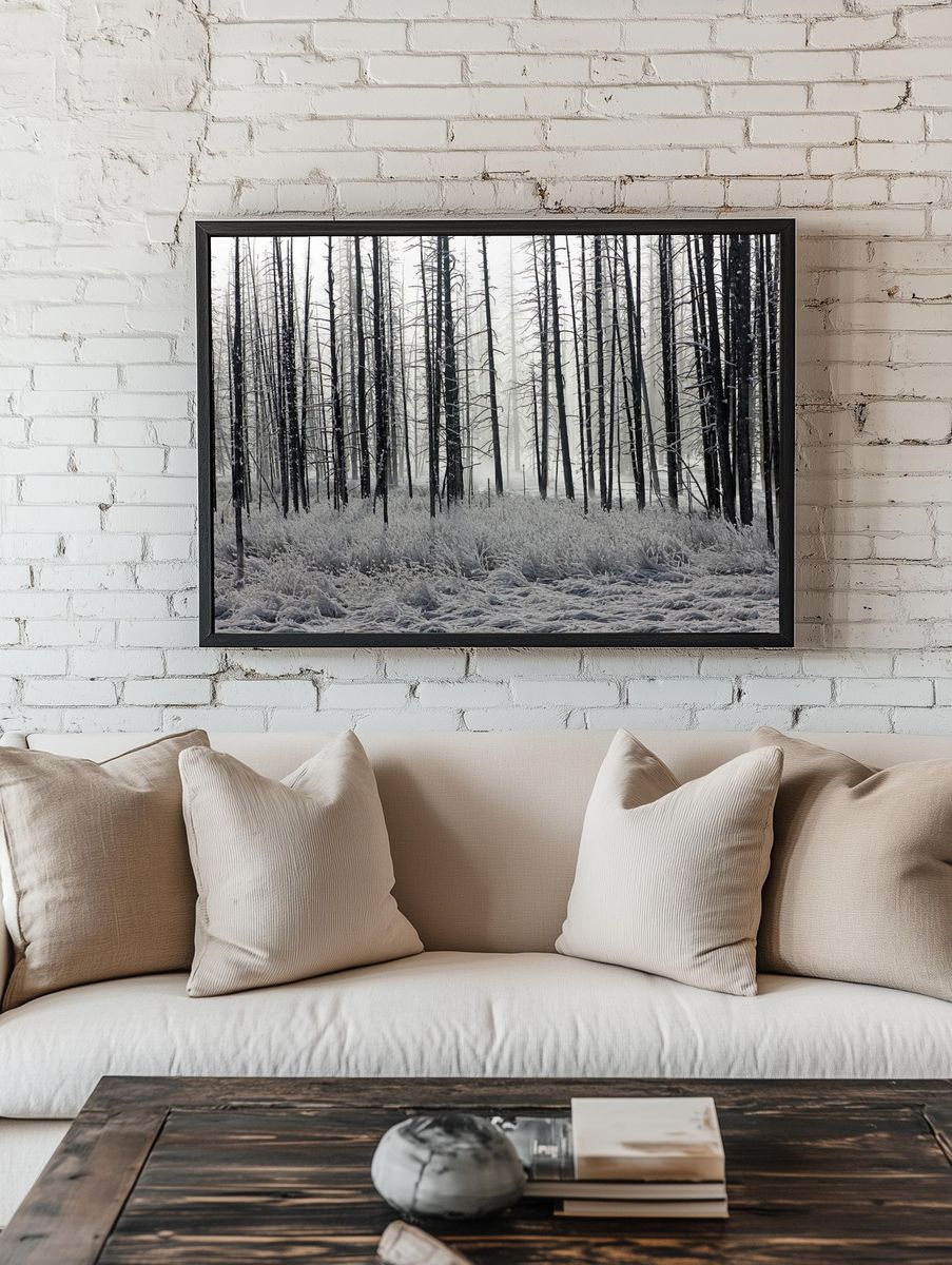 Misty Winter Forest Photography Poster. — room view 1