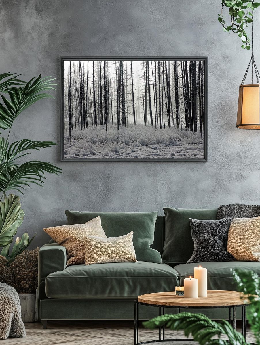 Misty Winter Forest Photography Poster. — room view 4