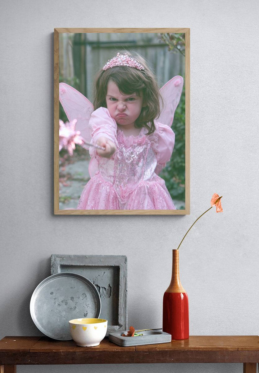 Pink Fairy Child Portrait Print. — room view 3